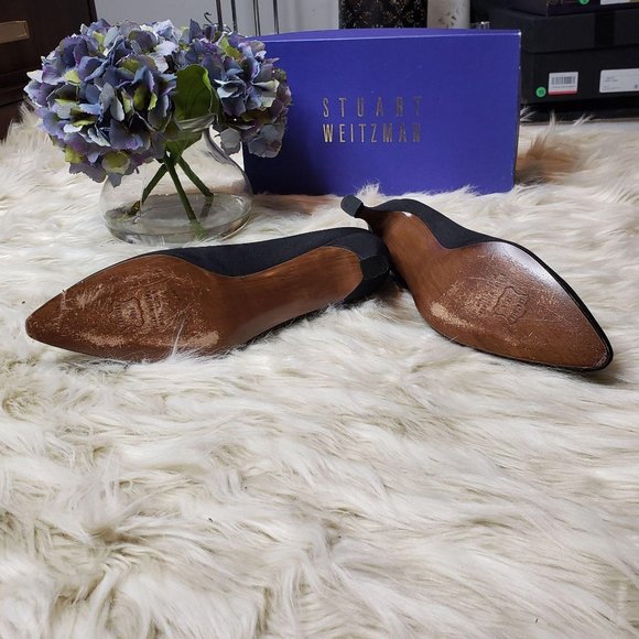 Stuart Weitzman Peau de Soie Rhinestone Heels, 9AA - Picture 9 of 11